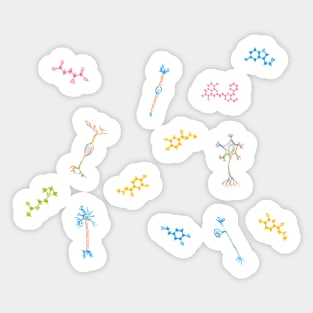 Neurons and Neurotransmitters White Sticker